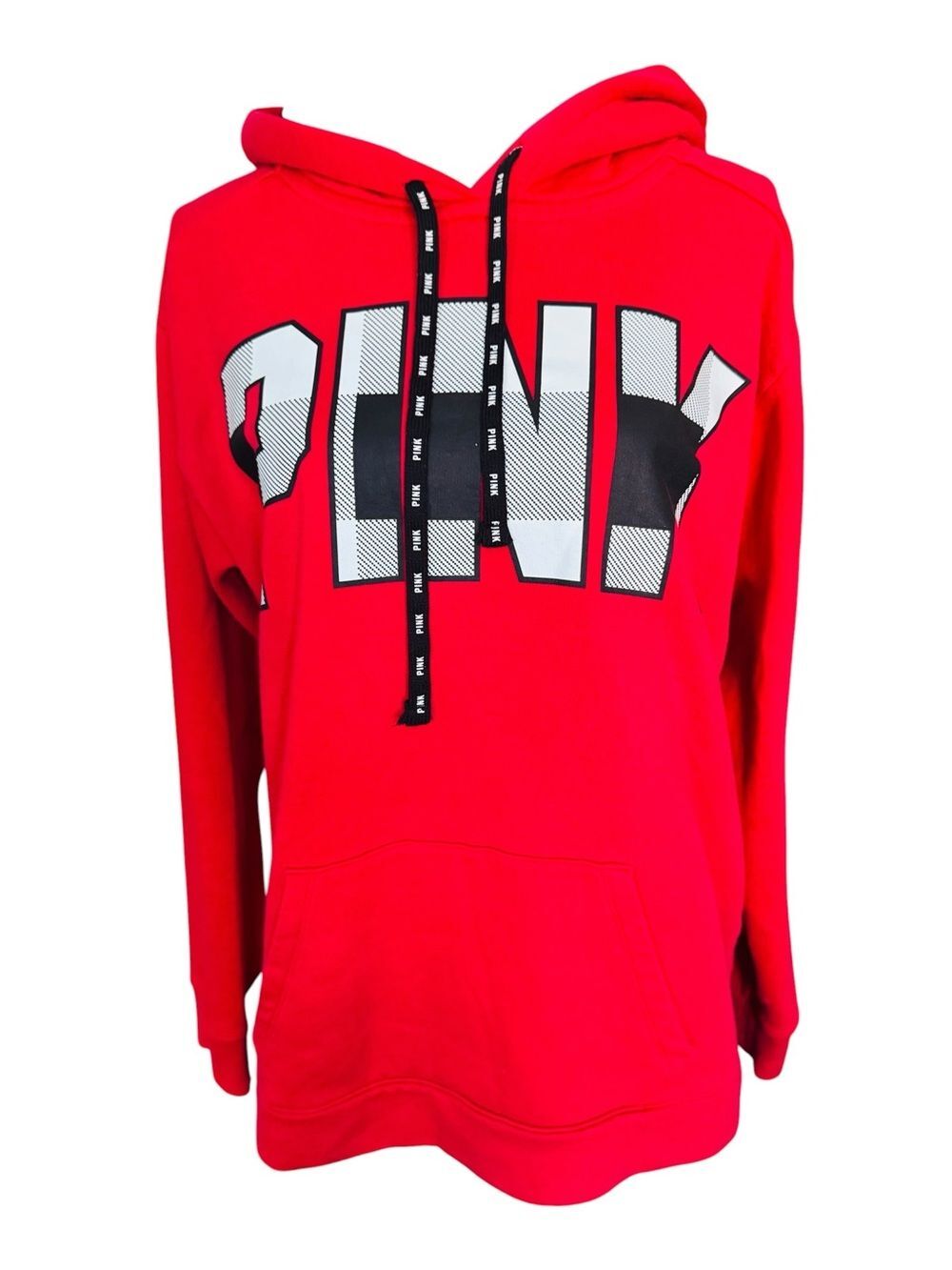 PINK Victoria’s Secret Women's Hoodie Red Pullover Sweatshirt Size M